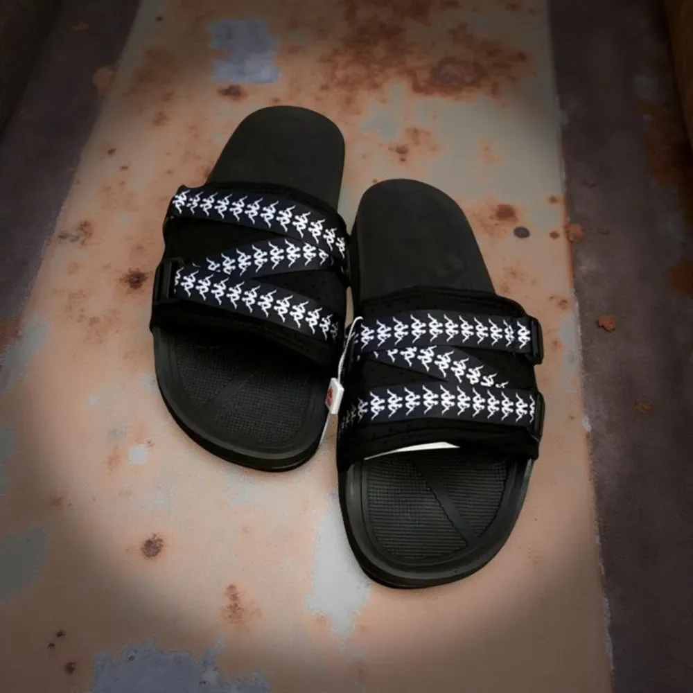 Kappa Slide Sandals Men's Size 5 Black Comfort Slides Streetwear Casual NWT
